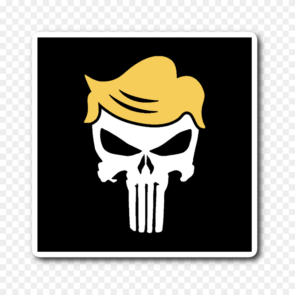 Trump Punisher Sticker The Maga Shop, Stencil, Person, Face, Head Free Png Download