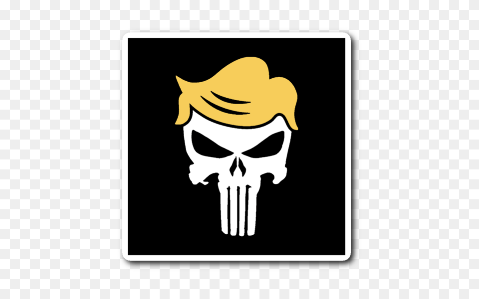 Trump Punisher Sticker The Maga Shop, Stencil, Person, Face, Head Free Transparent Png