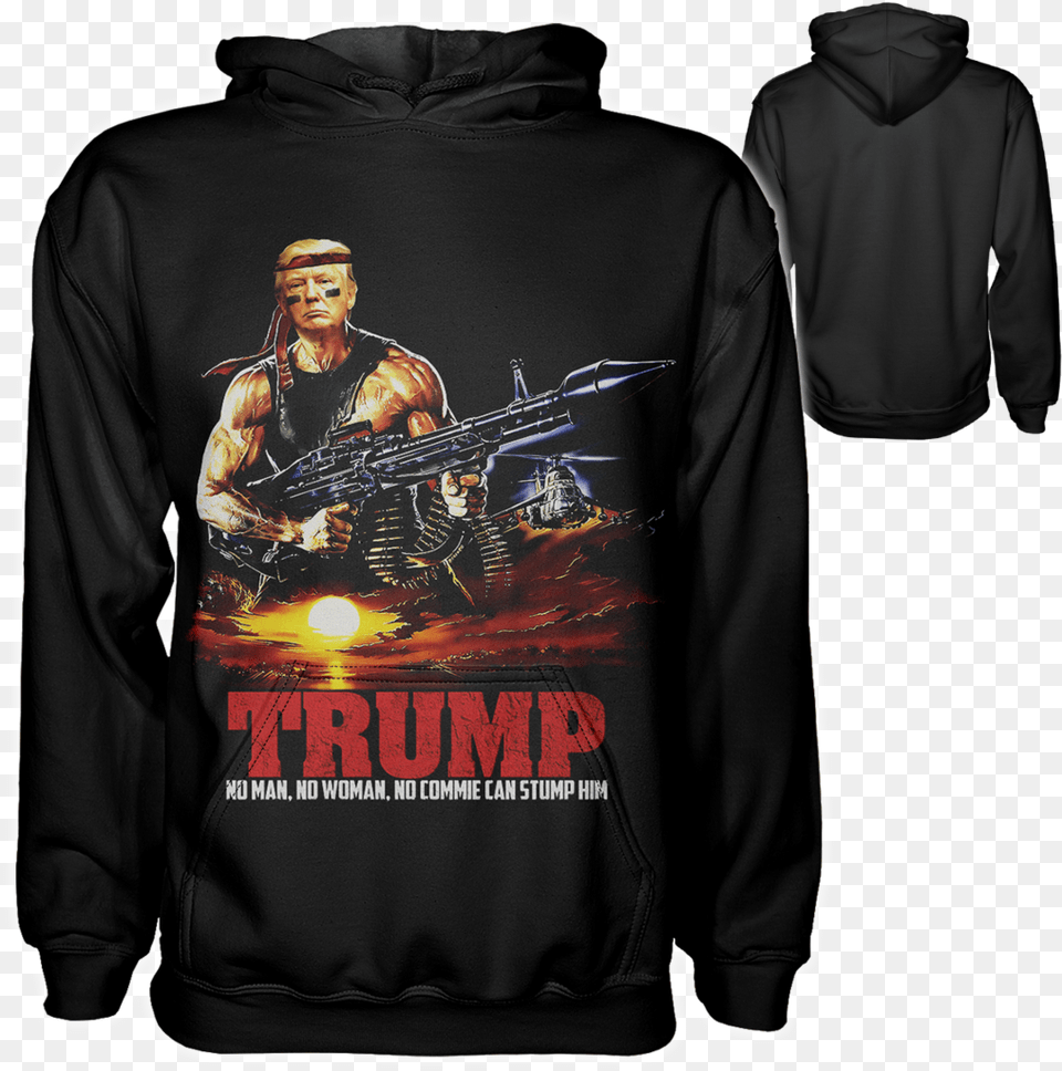 Trump Rambo Hoodie Trump Rambo Poster, Sweatshirt, Sweater, Sleeve, Long Sleeve Free Png
