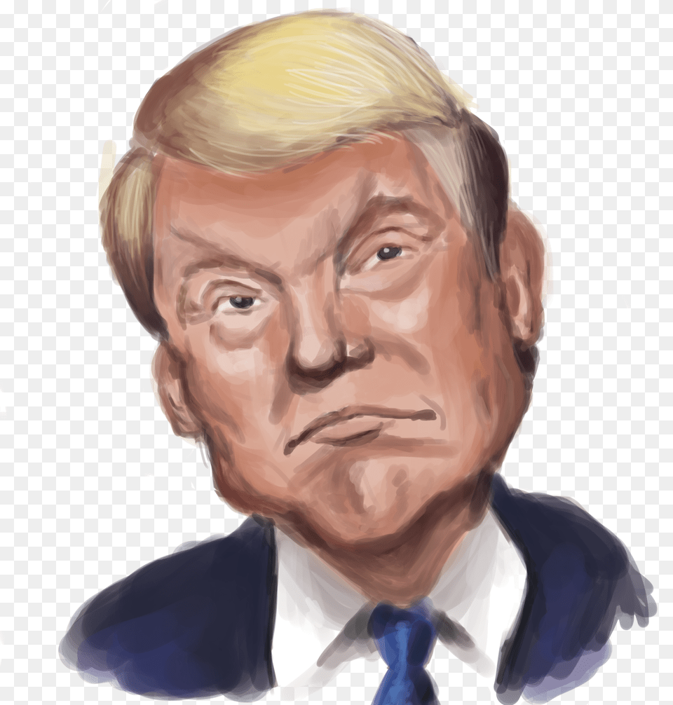 Trump Self Portrait, Sticker, Vehicle, Transportation, License Plate Free Png Download
