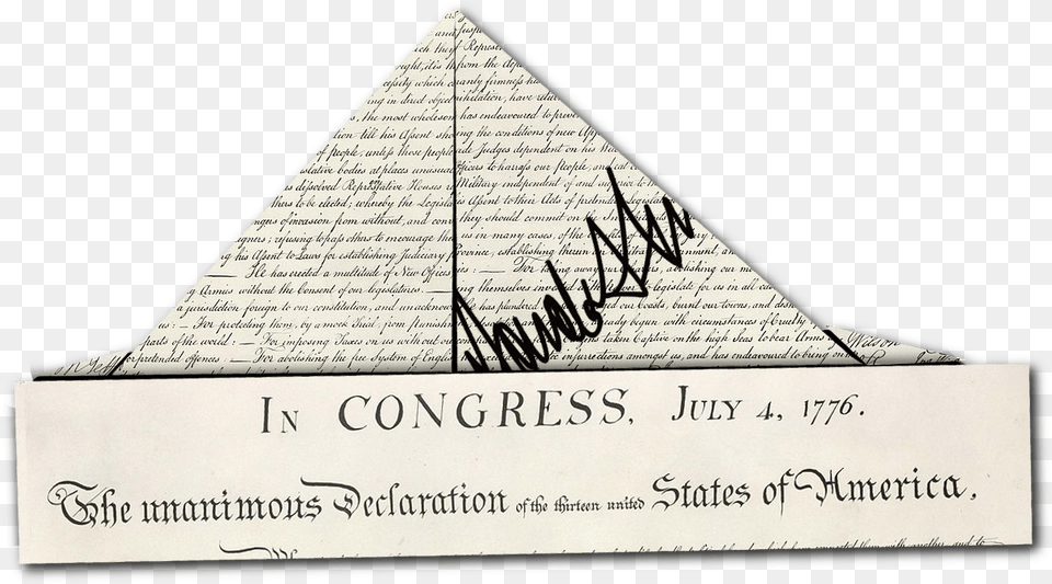 Trump Signing Declaration Of Independence, Text, Triangle Free Transparent Png