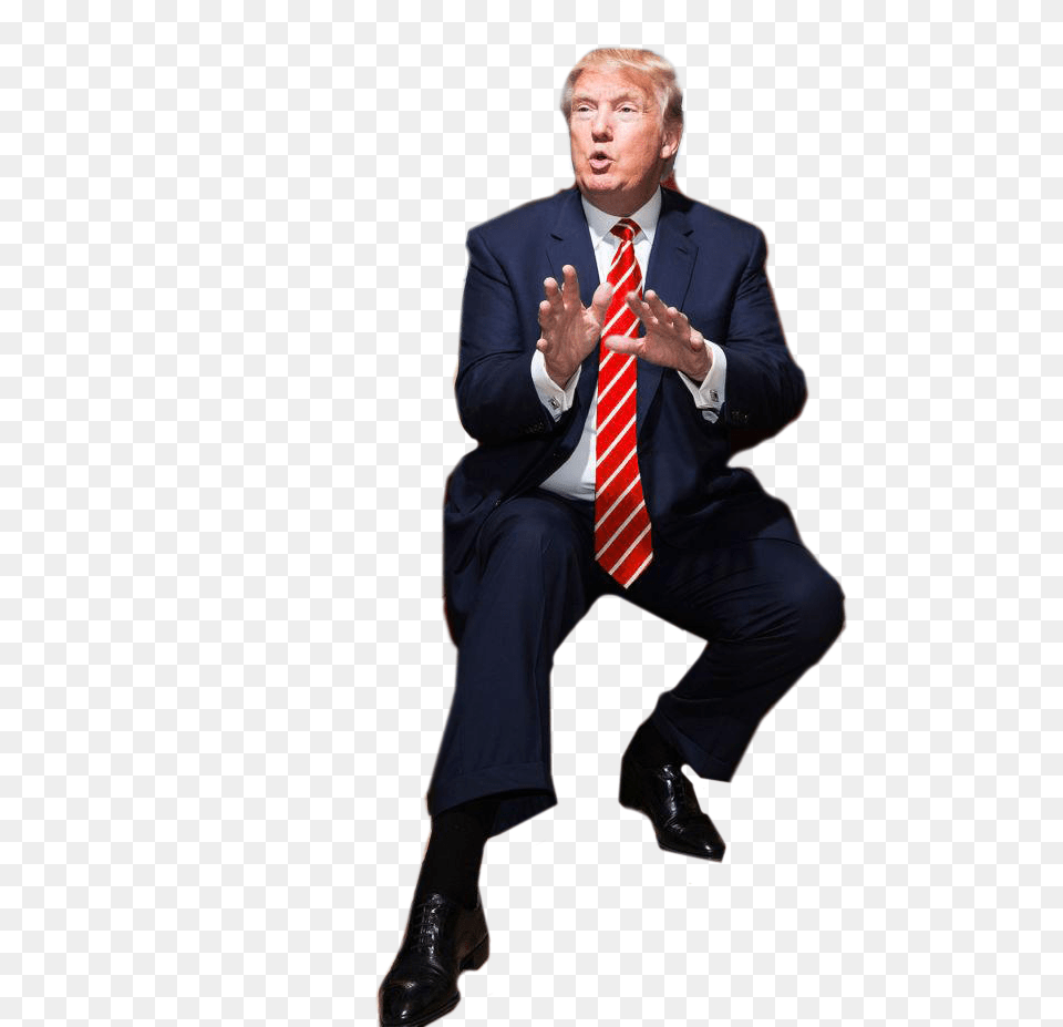 Trump Sitting Cutout, Accessories, Person, People, Tie Free Transparent Png