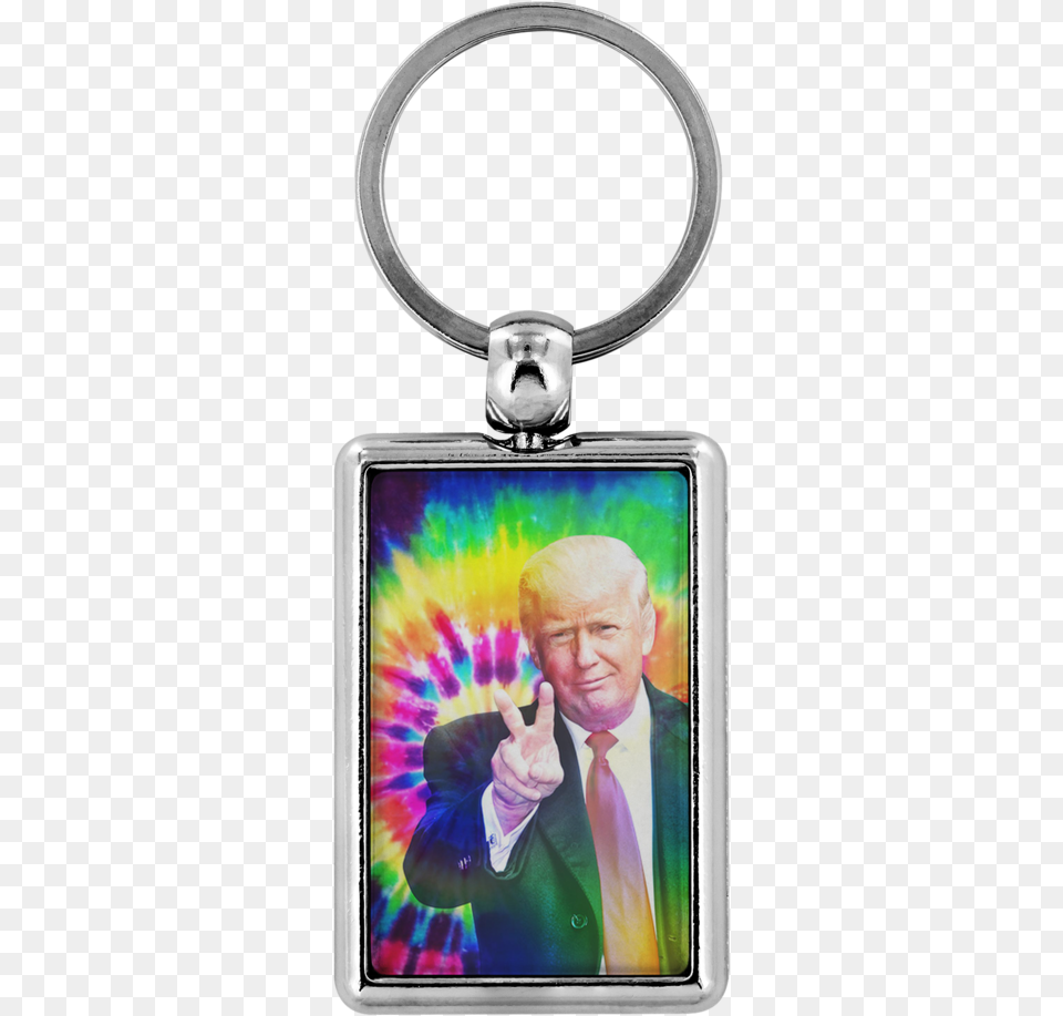 Trump Tie Dye Keychain Keychain, Accessories, Person, Man, Male Png Image