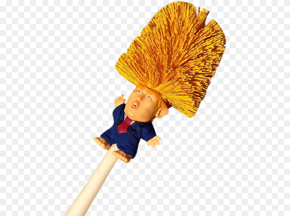 Trump Toilet Brush Transparent Baby, Doll, Toy, Person, Face Png