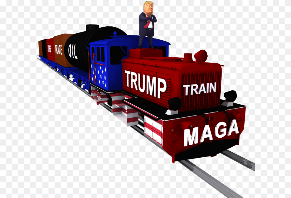 Trump Train, Person, Locomotive, Railway, Transportation Free Png Download