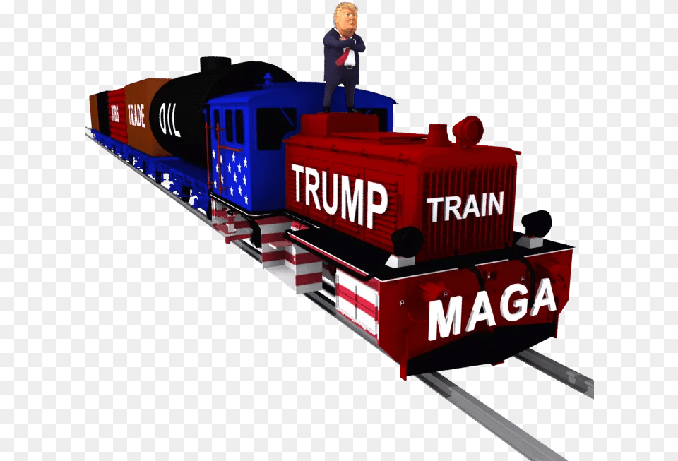 Trump Train Transparent, Person, Locomotive, Railway, Transportation Free Png Download