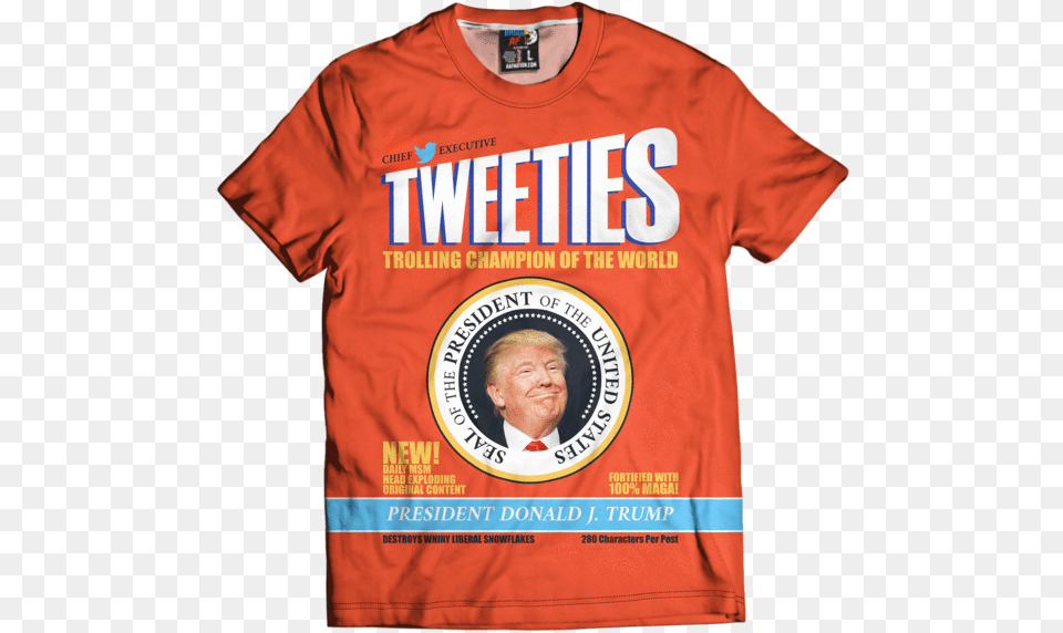 Trump Tweeties Shirt, Clothing, T-shirt, Baby, Person Free Png