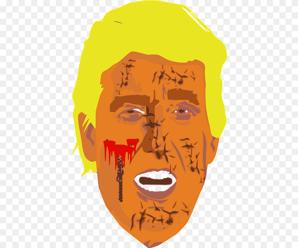 Trump Zombie Head Clipart Illustration, Portrait, Art, Face, Photography Free Png