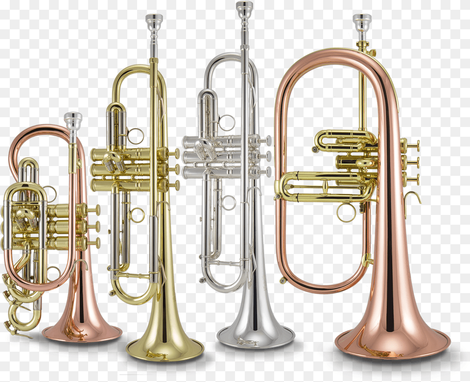 Trumpet And Flugelhorn, Brass Section, Musical Instrument, Horn, Smoke Pipe Free Transparent Png