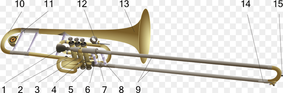 Trumpet And Trombone Combined, Musical Instrument, Brass Section, Bow, Weapon Free Png