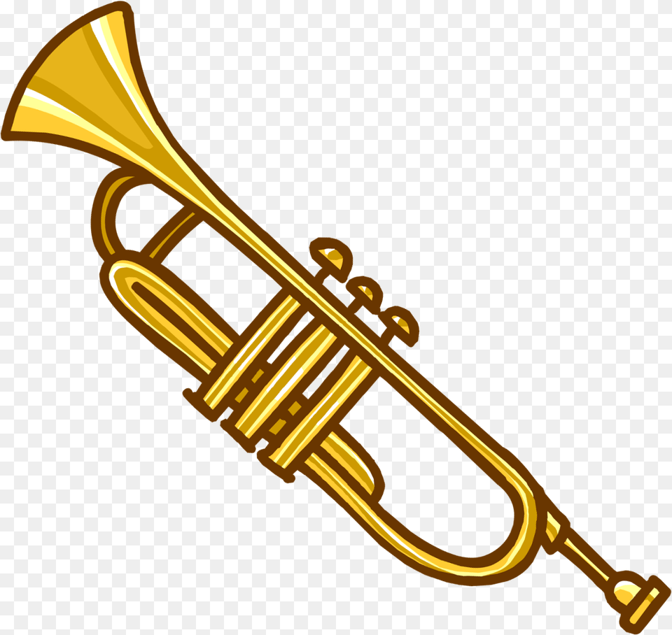 Trumpet Cartoon Trumpet, Brass Section, Horn, Musical Instrument, Bulldozer Free Transparent Png