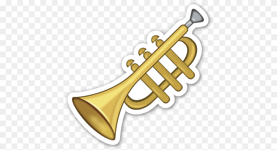 Trumpet Emoji Jazz, Brass Section, Horn, Musical Instrument, Smoke Pipe Png Image