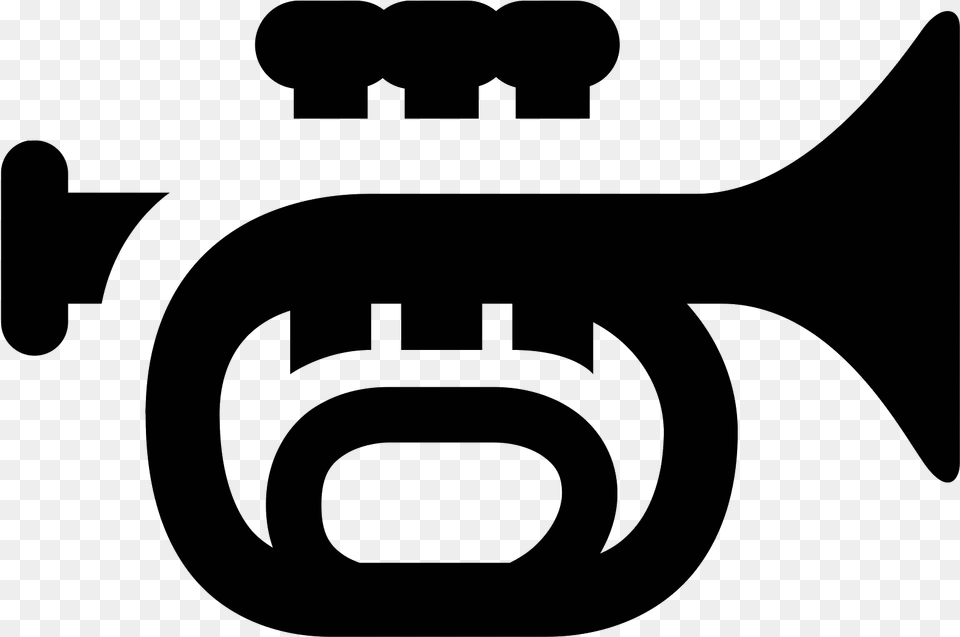 Trumpet Icon Icono Corneta, Gray Free Png