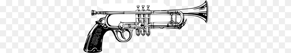 Trumpet Musical Instruments Trombone Tenor Saxophone Trumpet Gun, Brass Section, Horn, Musical Instrument Png Image