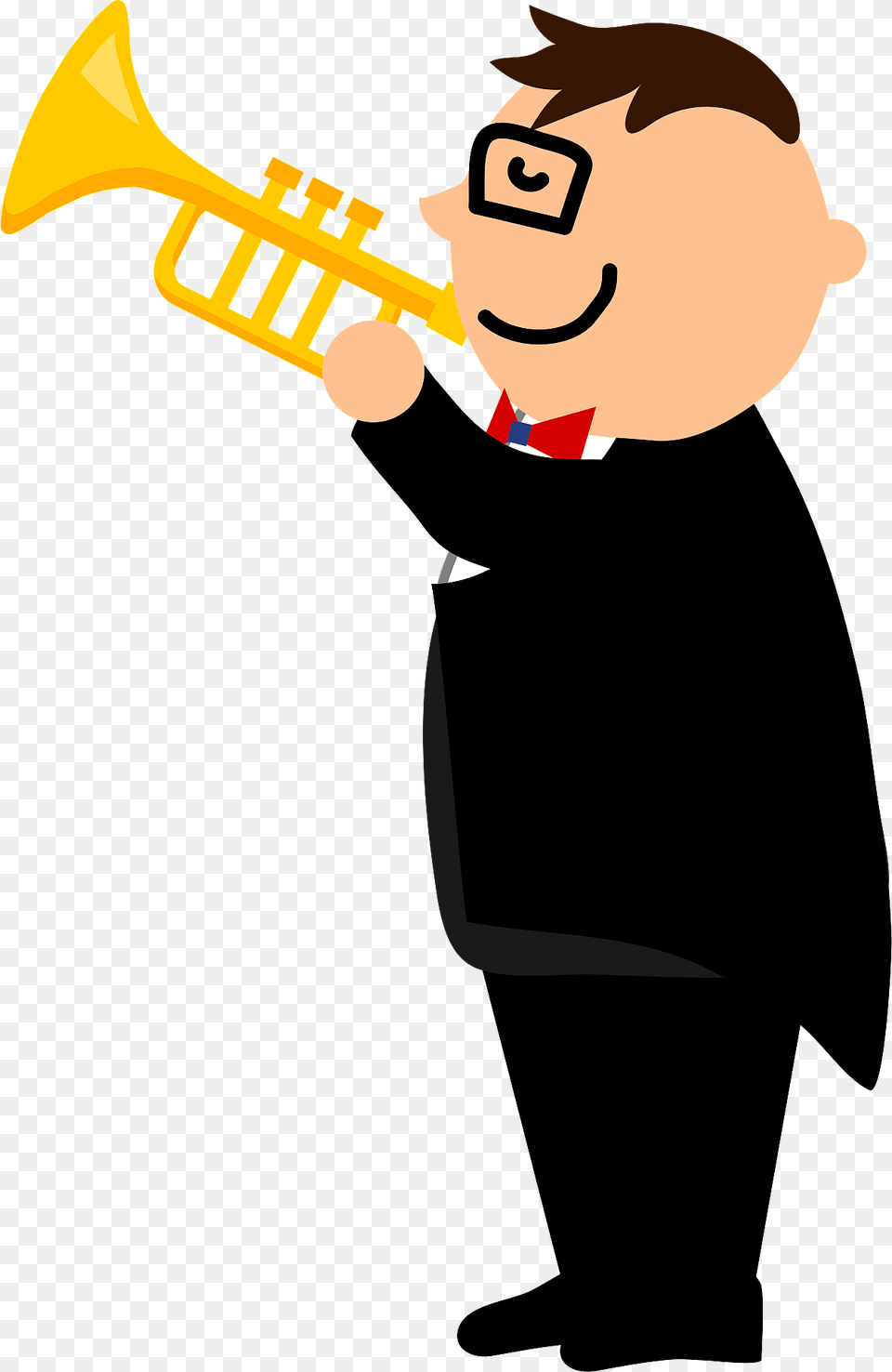Trumpet Player Clipart, Brass Section, Horn, Musical Instrument, Person Png Image