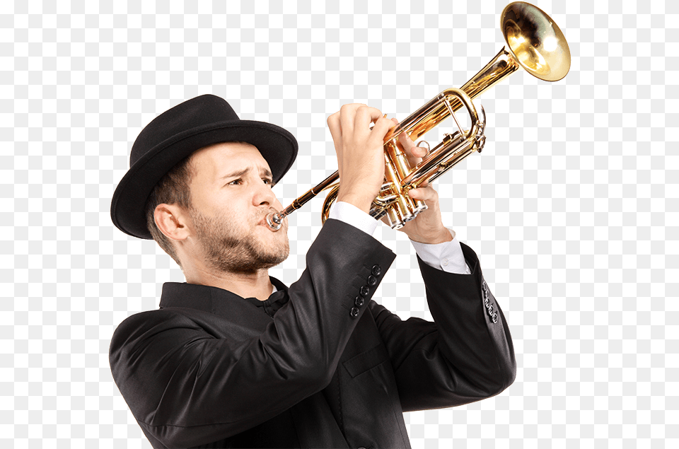 Trumpet Player Play The Trumpet, Musical Instrument, Horn, Brass Section, Person Free Png