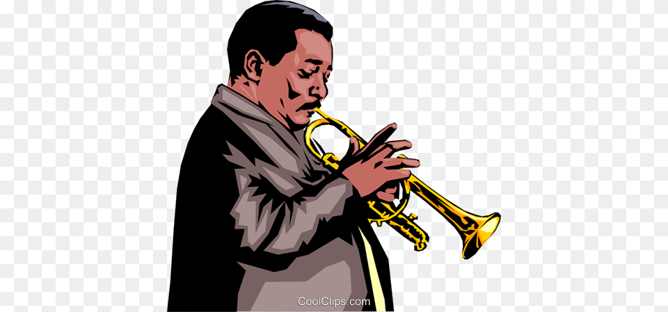 Trumpet Player Royalty Vector Clip Art Illustration, Adult, Brass Section, Person, Flugelhorn Free Png Download