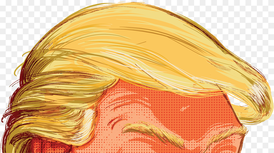 Trumps Hair Trump Hair, Blonde, Person, Art, Painting Png