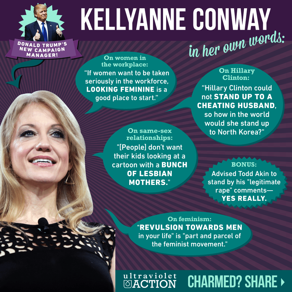 Trumps New Campaign Manager What She Says About Women Kellyanne Conway Anti Trump, Adult, Poster, Person, Woman Free Transparent Png