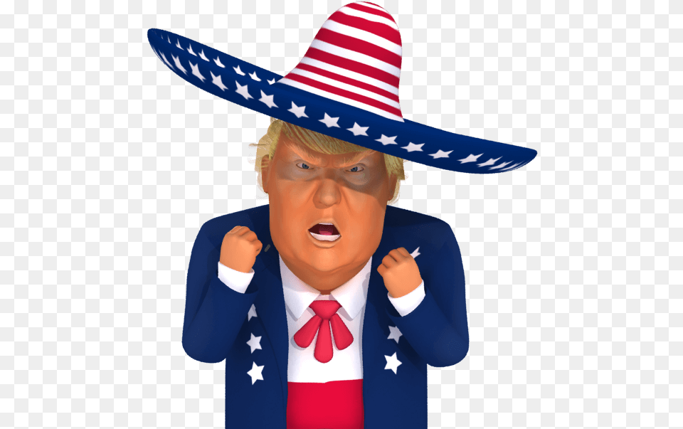 Trumpstickers Angry Mexican Trump 3d Satire, Clothing, Hat, Accessories, Formal Wear Png