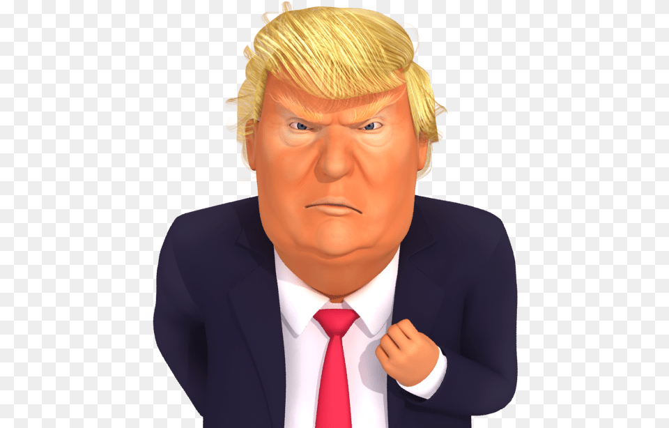 Trumpstickers Angry Trump 3d Caricature Stickers U2013 Dedipic Trump Thumbs Up, Accessories, Tie, Portrait, Photography Free Transparent Png