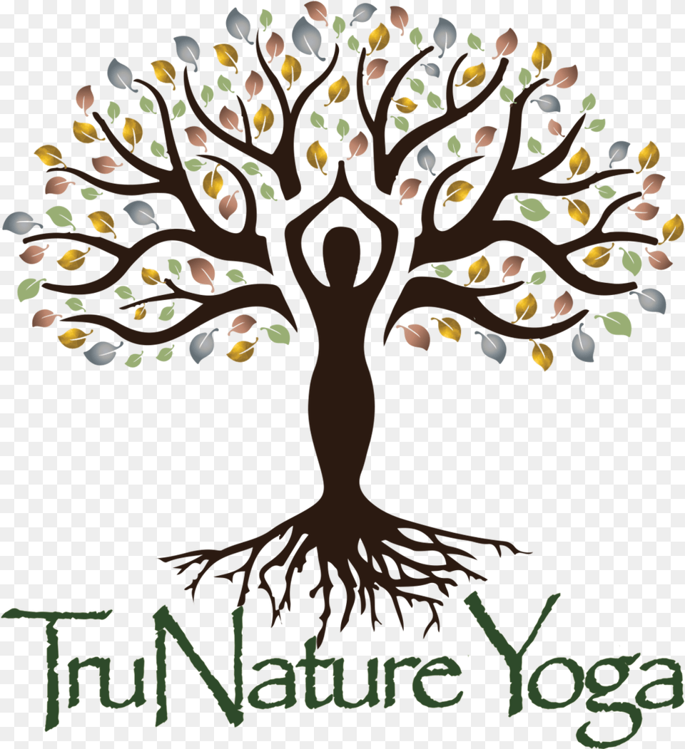 Trunatureyoga Clean Social Media Logo Tree, Plant, Art, Root, Person Png Image