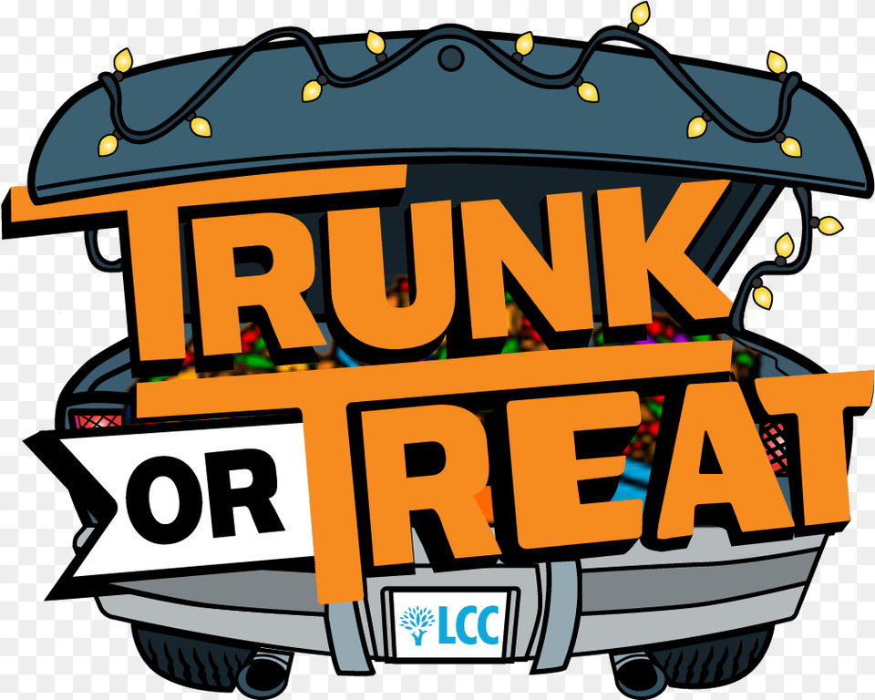 Trunk Or Treat Logo Illustration, License Plate, Transportation, Vehicle, Bulldozer Png Image