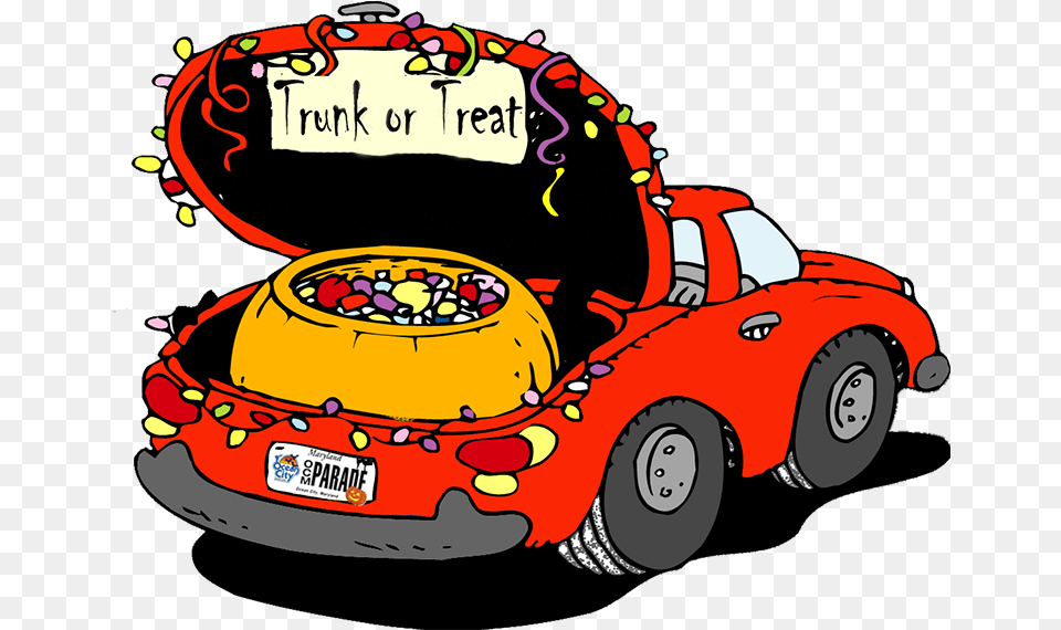 Trunk Ortreat Cartoon Car U2013 Town Of Ocean City Maryland Trunk Or Treat Cartoon, Vehicle, Transportation, Birthday Cake, Food Png