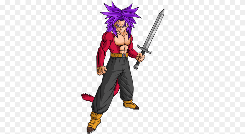 Trunks Ssj4 For Kids De Trunks Ssj, Weapon, Book, Comics, Sword Png