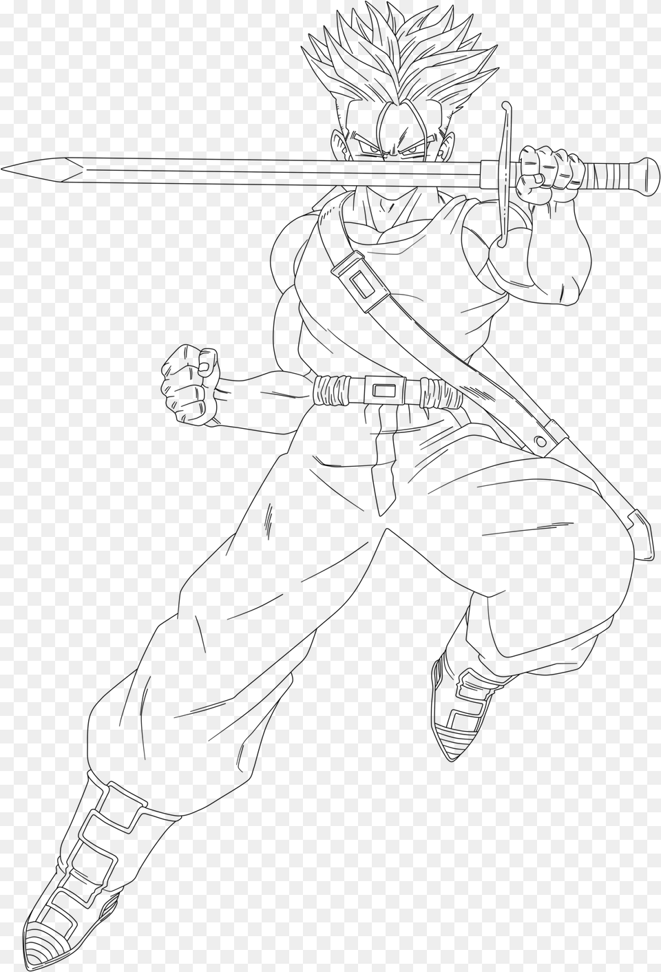 Trunks Sword Drawing Trunks, Gray Free Png