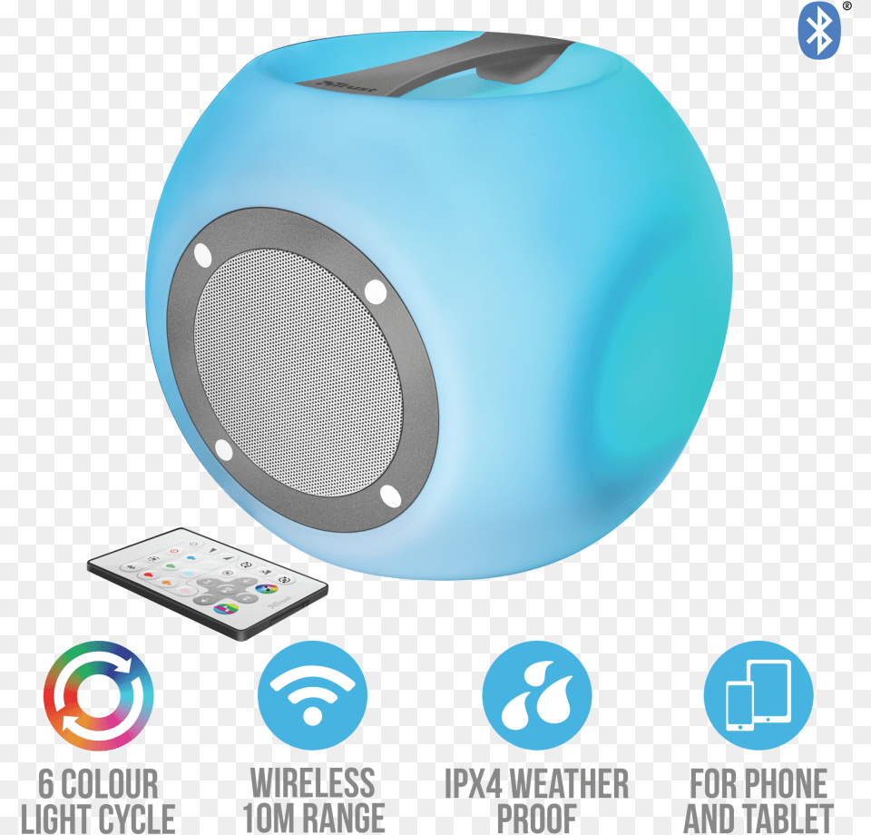 Trust Lara Wireless Bluetooth Speaker With Multi Colour Bluetooth, Electronics Free Transparent Png