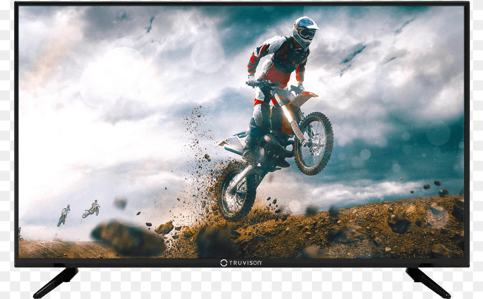 Truvison Unveils Tw3261 32 Inch Full Hd Tv Launched Imagens De Motocross 4k, Vehicle, Transportation, Motorcycle, Adult Free Png