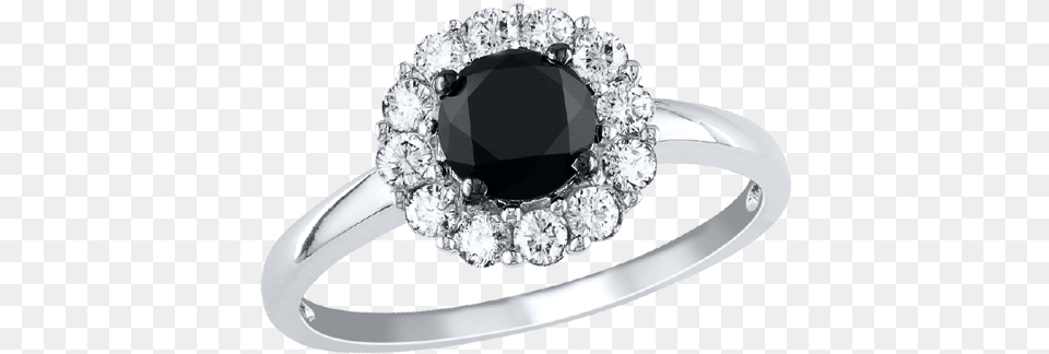 Try A Black Diamond Halo Ring With A Border Of White Diamond Engagement Ring 1 12 Cts Tw Round Cut Solid, Accessories, Gemstone, Jewelry, Chandelier Png Image