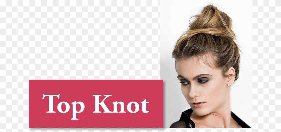 Try A Simple Messy Top Knot Flip Your Head Over And Eye Liner, Woman, Portrait, Photography, Person Png