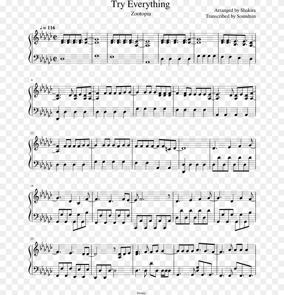 Try Everything Sheet Music Composed By Arranged By Screen Twenty One Pilots Notes Piano, Gray Png