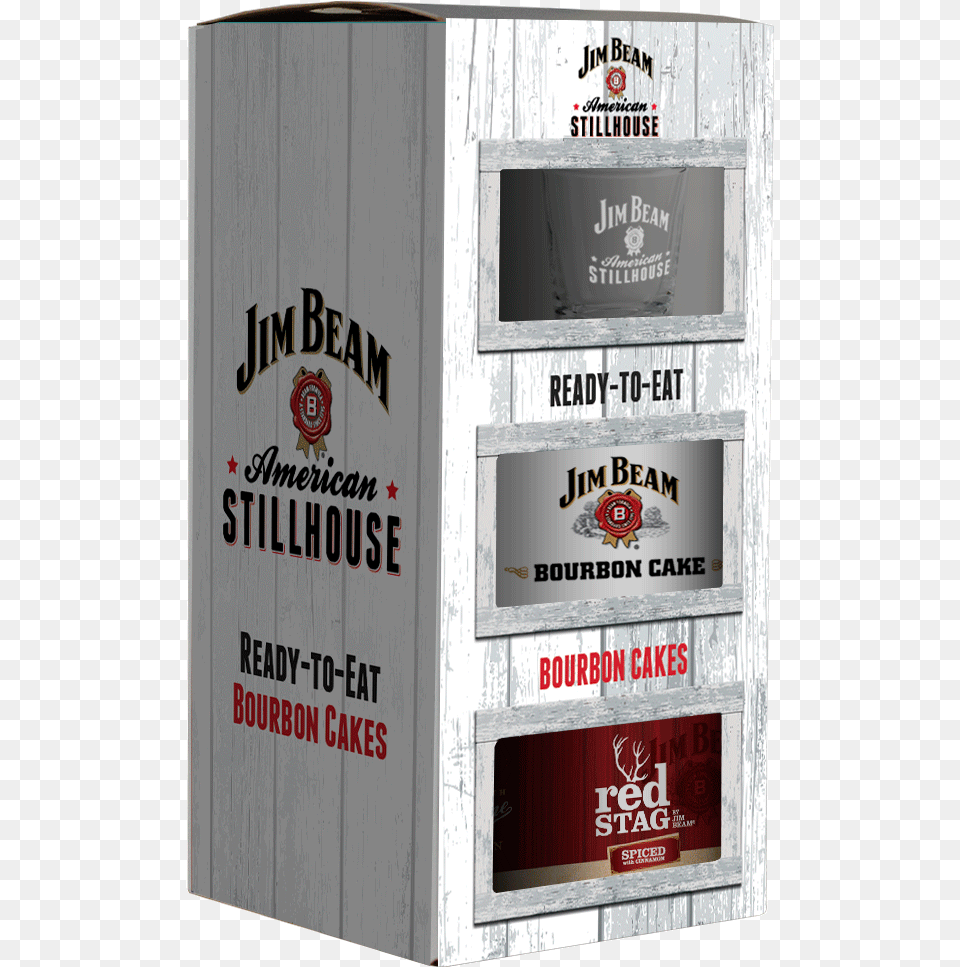 Try Our Jim Beam Line Of Cakes In This Unique White Washed Jim Beam Bourbon Red Stag Spiced Cinnamon, Box, Crate Png Image