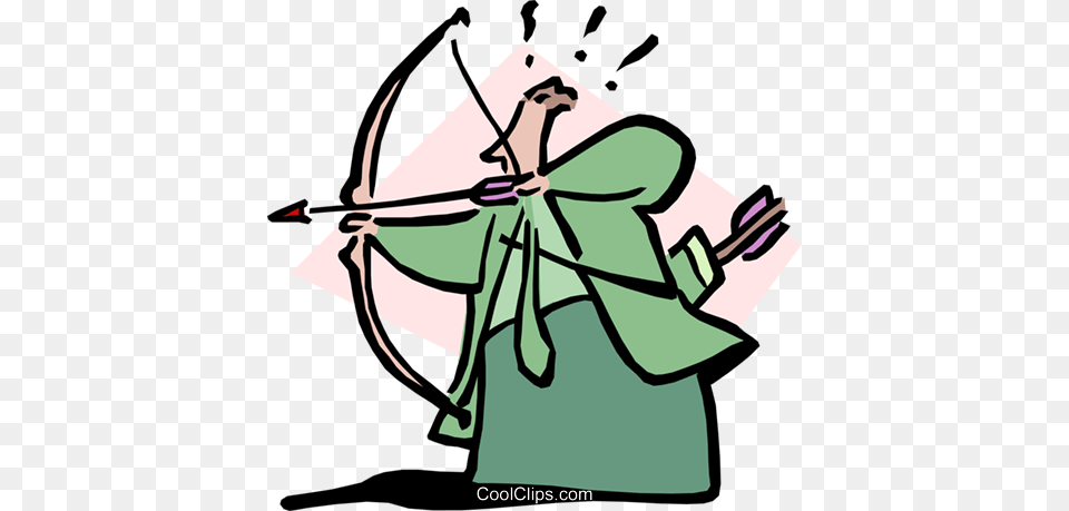 Trying To Hit The Target Royalty Free Vector Clip Art Illustration, Archer, Archery, Bow, Person Png