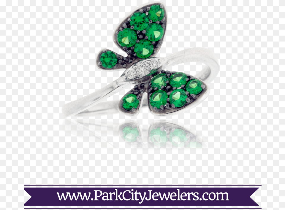Tsavorite Garnet Amp Diamond Butterfly Ring, Accessories, Gemstone, Jewelry, Emerald Free Transparent Png