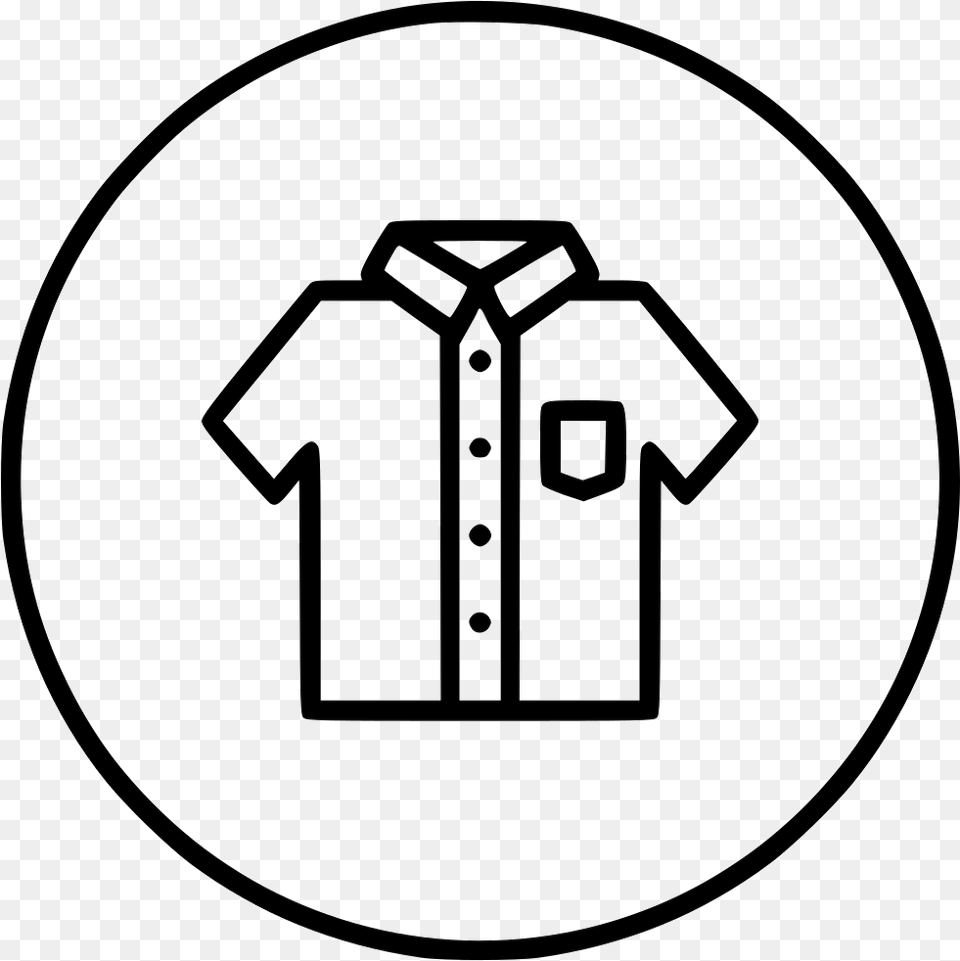 Tshirt Uniform Half Sleeve White Cloth School School Uniform Clipart Black And White, Clothing, Shirt, Ammunition, Grenade Free Png Download