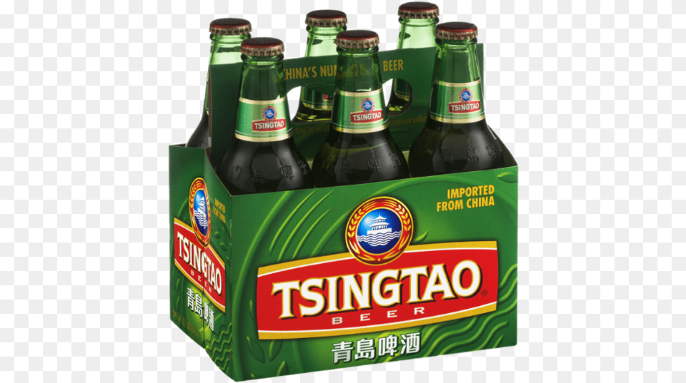 Tsingtao 6 Pack, Alcohol, Beer, Beer Bottle, Beverage Png
