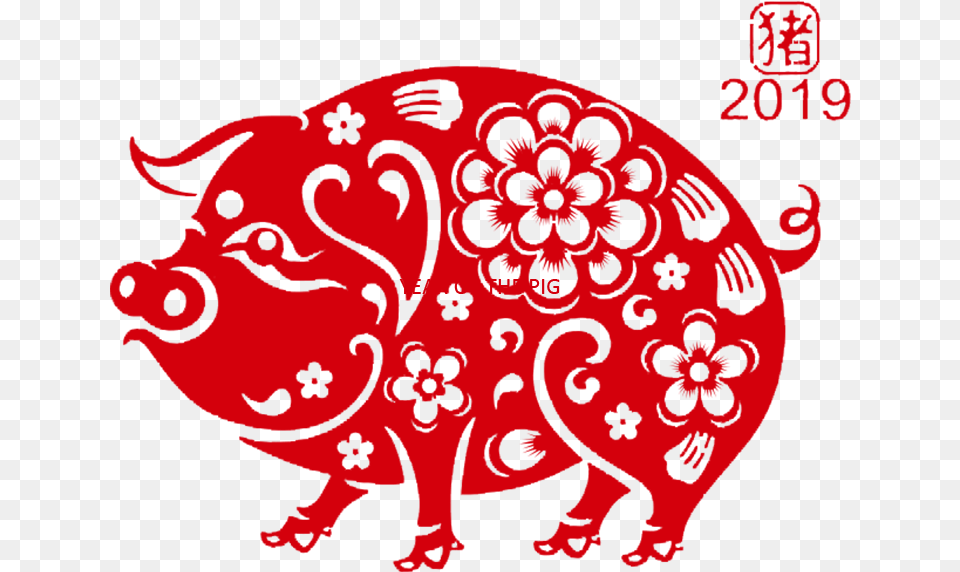 Tskgame News 2019 Chinese New Year Holidays Year Of The Pig Paper Pattern, Art, Graphics, Floral Design, Person Free Png Download