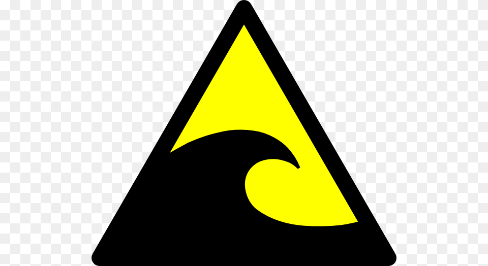 Tsunami Hazard Sign Clip Art, Symbol, Triangle Free Png