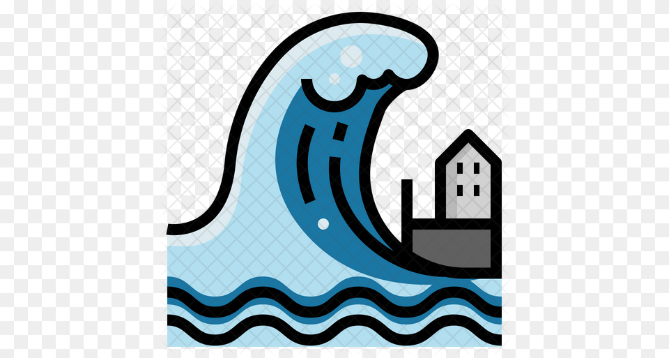 Tsunami Icon Of Colored Outline Style Horizontal, Nature, Outdoors, Ice, Water Png Image