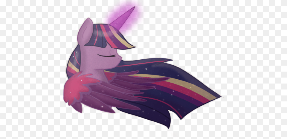 Tsupirka Eyes Closed Female Magic Mare Pony Profile Twilight Sparkle, Purple, Animal, Fish, Sea Life Png