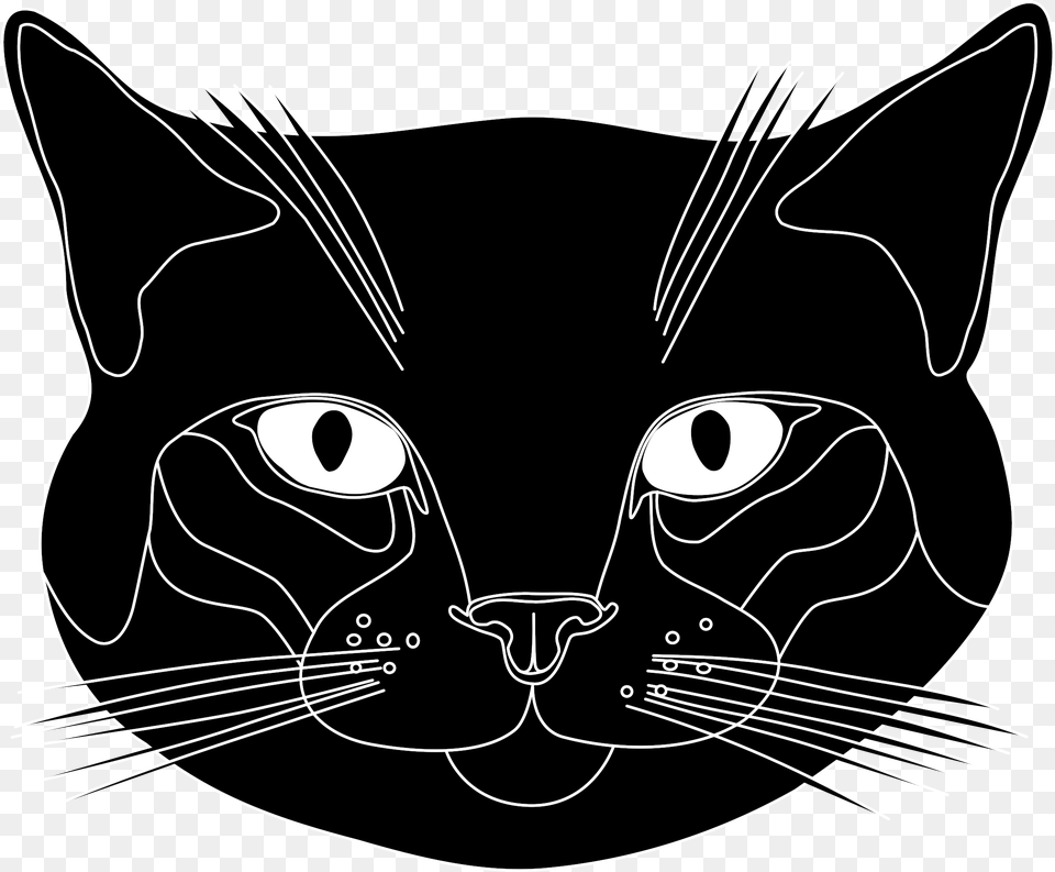 Tte De Chat Noir Clip Arts Transparent Background Cat Head Clipart, Animal, Mammal, Pet Png