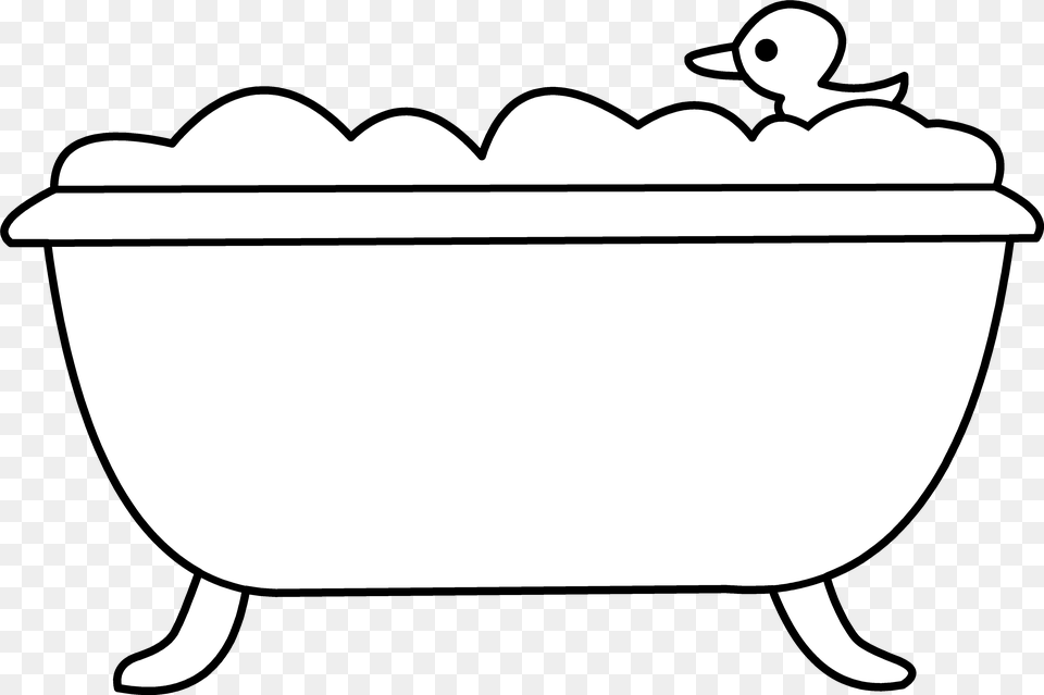 Tub Black And White Clip Art, Bathing, Bathtub, Person, Hot Tub Png