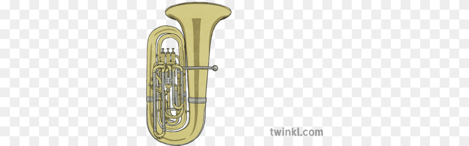 Tuba Illustration Twinkl Vertical, Brass Section, Horn, Musical Instrument, Smoke Pipe Free Transparent Png
