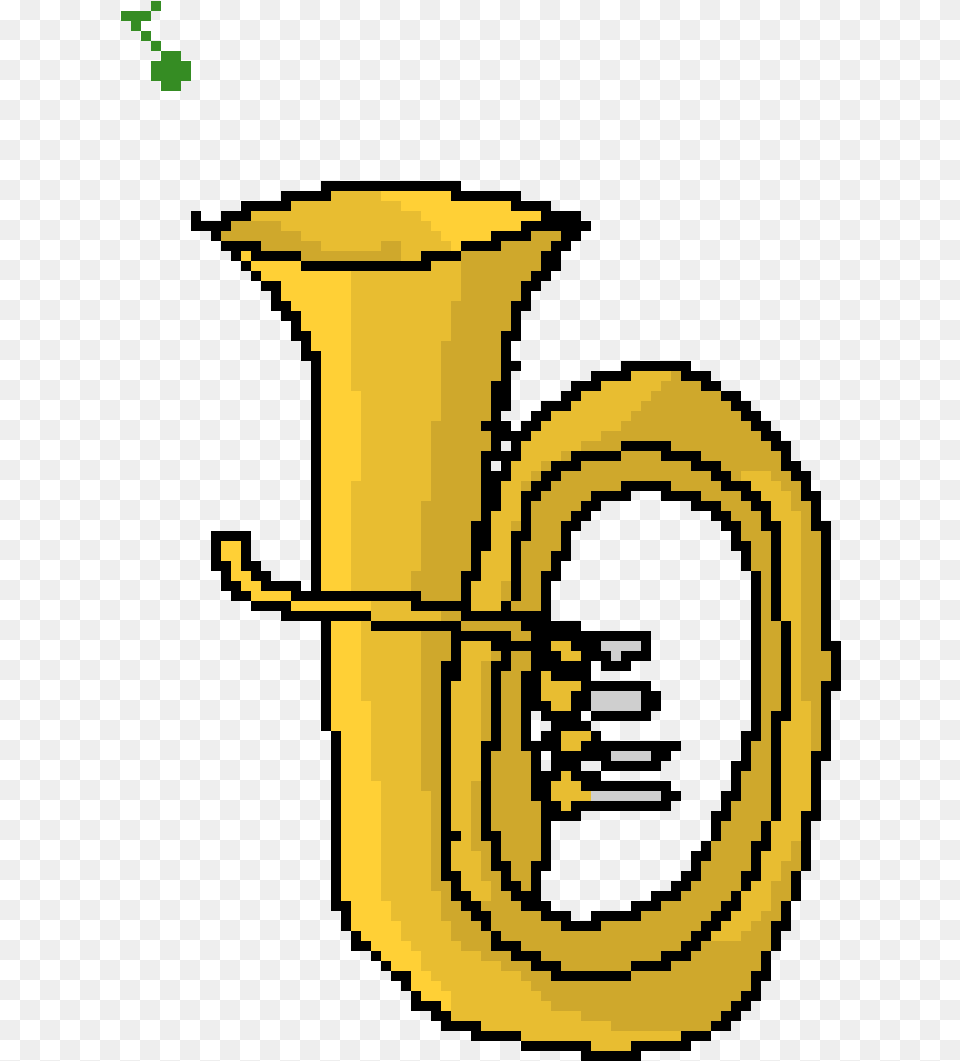 Tuba Pixel Art, Brass Section, Horn, Musical Instrument, Smoke Pipe Png Image