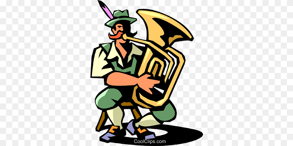 Tuba Player Royalty Vector Clip Art Illustration, Brass Section, Horn, Musical Instrument, Person Free Transparent Png