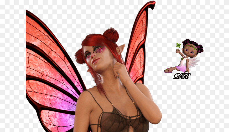 Tube Femme Elfe Papillon 3d Fairy, Adult, Female, Person, Woman Png